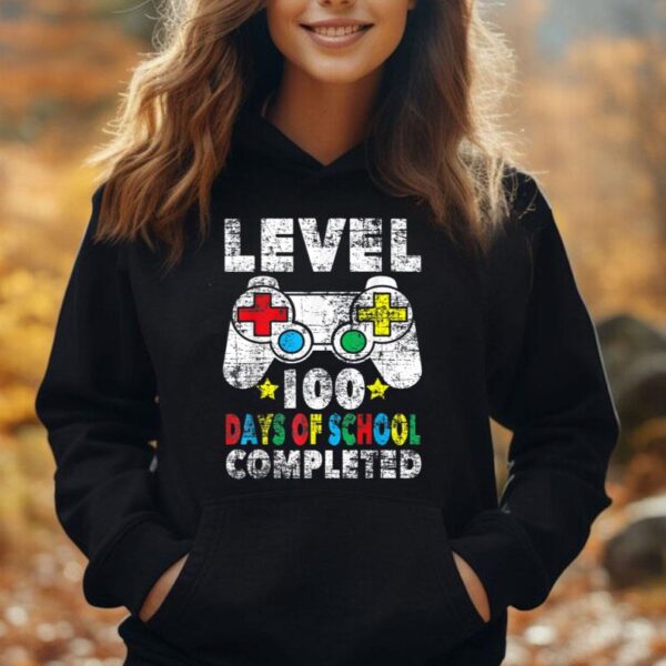 100 Days of School Completed Gamer Gifts Boy Level Up Gaming Unisex Hoodie