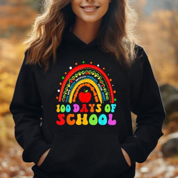 100th Day Of School Teachers 100 Days Smarter Rainbow Unisex Hoodie