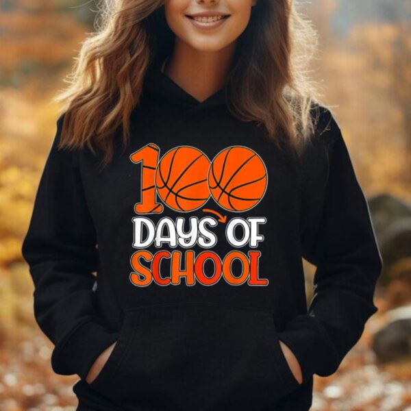 100th Day Student Boys Girls Basketball 100 Days Of School Unisex Hoodie