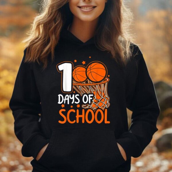 100th Day of School Basketball Kids 100 Days Of School Unisex Hoodie