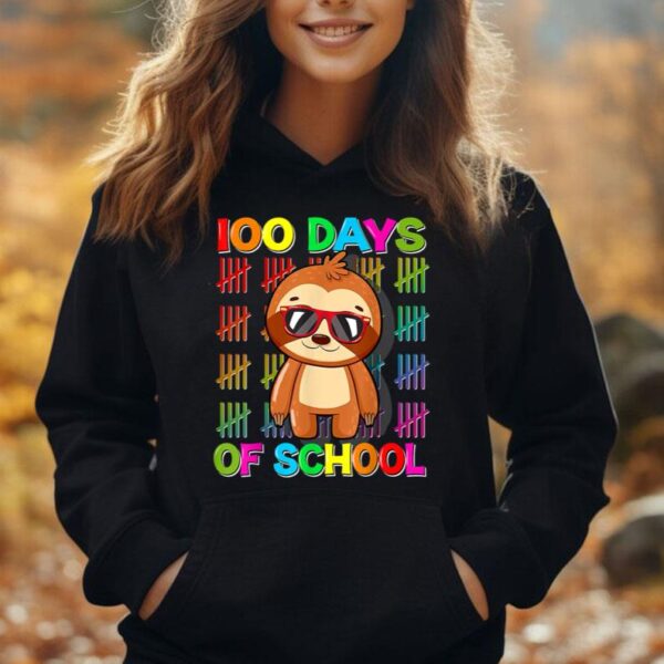 100th Day of School Sloth Design 100 Days School Sloth Lover Unisex Hoodie