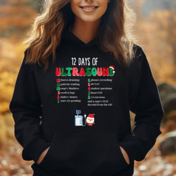 12 Days Of Ultrasound Tech Sonographer Christmas Women Men Unisex Hoodie