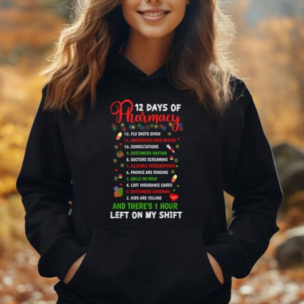 12 Days of Pharmacy Funny Christmas Pharmacist Tech Xmas Unisex Hoodie