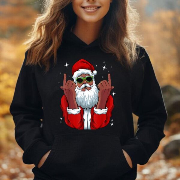 African American Santa Christmas Pajama Cool Black X-Mas Unisex Hoodie