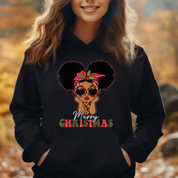 African Black Girl Kid Toddler Christmas Melanin Peeking Unisex Hoodie