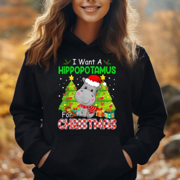 All I Want For Christmas Is Hippopotamus Cute Hippo Xmas Unisex Hoodie