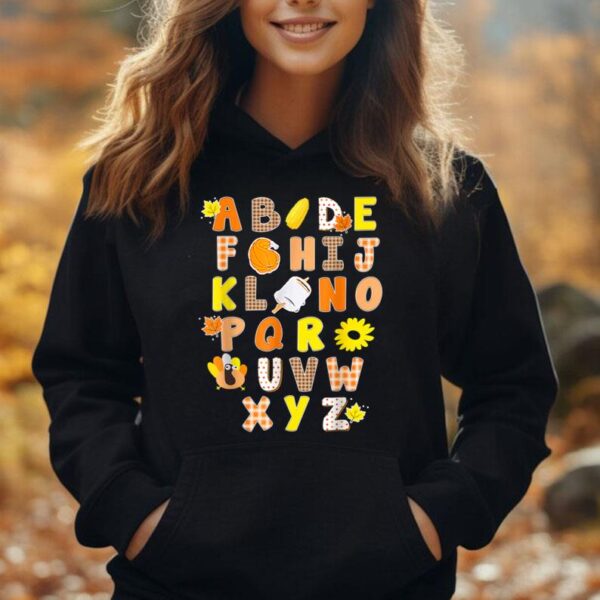 Alphabet Funny Turkey Thanksgiving Costume Preschool Teacher Unisex Hoodie