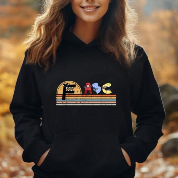 Alphabet Lore f abc Letter Christmas Boys Retro Sunset Gamer Unisex Hoodie