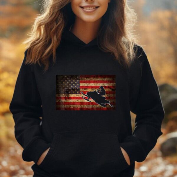 American Flag Shirt Snowmobile Rider Snowmobiling Lovers Unisex Hoodie