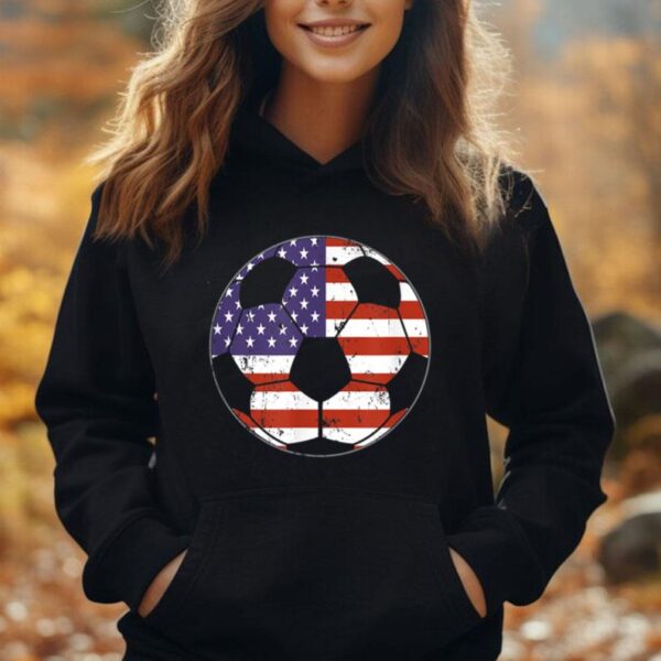 American Flag Soccer Ball Men Women kids Unisex Hoodie