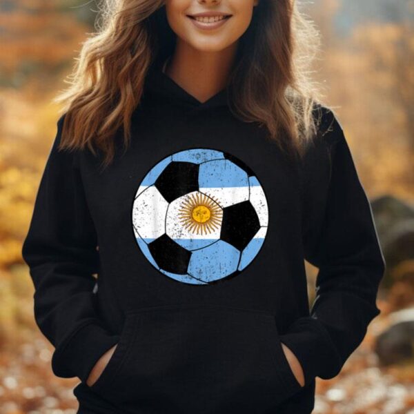 Argentina Flag Soccer Ball Argentinian Football Unisex Hoodie