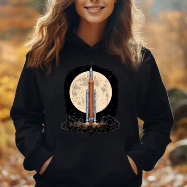 Artemis 1 SLS Rocket Launch Mission To The Moon And Beyond Unisex Hoodie