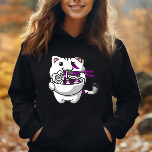 Asexual Pride Kawaii Cat Ramen Noodles Asexual Flag Unisex Hoodie