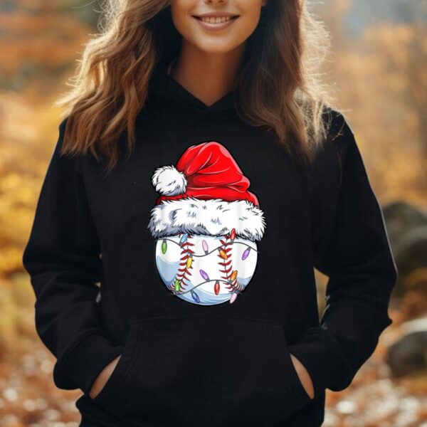 Baseball Christmas Santa Hat - Funny Baseball Xmas Holiday Unisex Hoodie