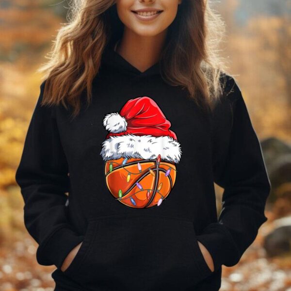 Basketball Christmas Santa Hat - Funny Basketball Xmas Unisex Hoodie