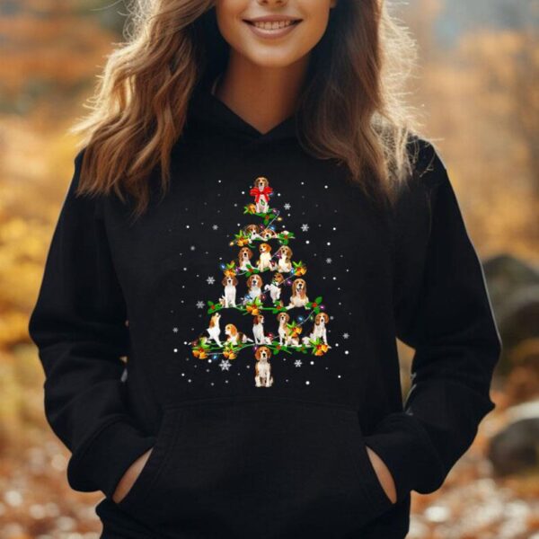 Beagle Christmas Tree Santa Funny Dog Lover Gifts Unisex Hoodie