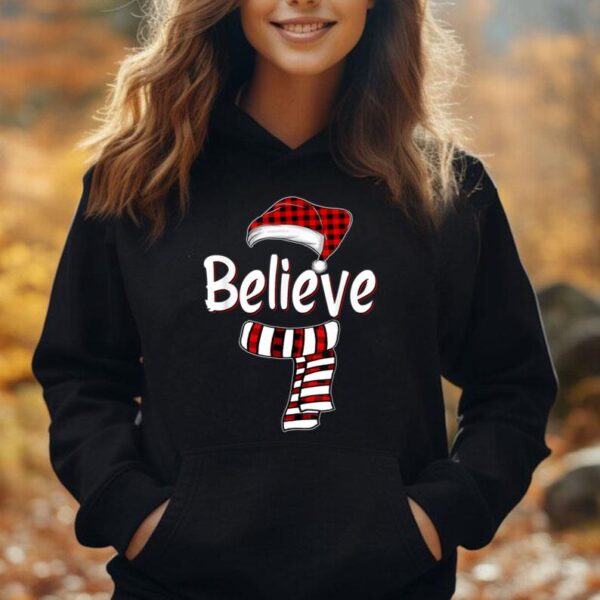 Believe Christmas Santa Claus Red plaid Shirt