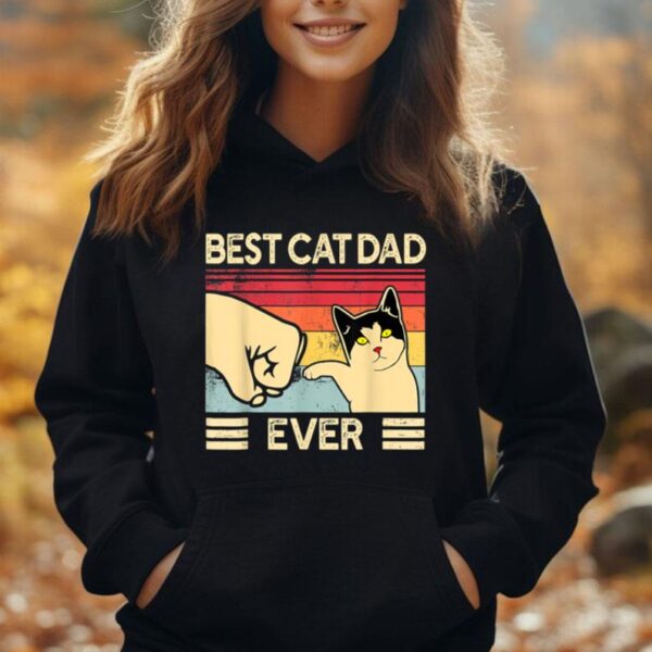 Best Cat Dad Ever Funny Vintage Cats Lover Unisex Hoodie