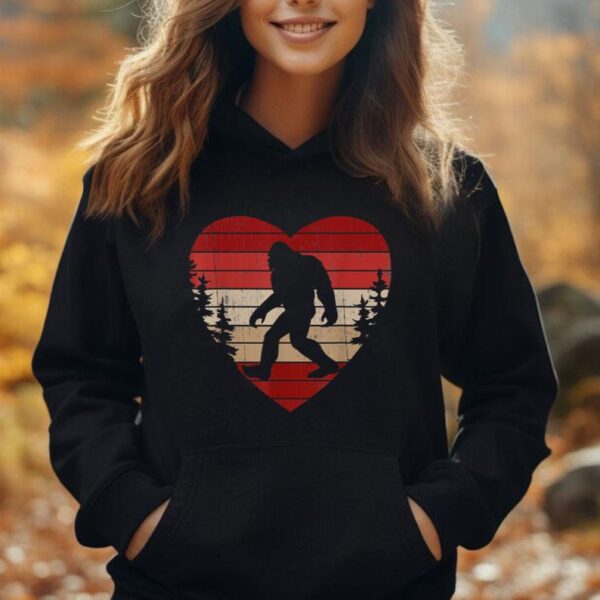 Bigfoot Heart Valentine's Day Boys Girls Kids Love Sasquatch Unisex Hoodie