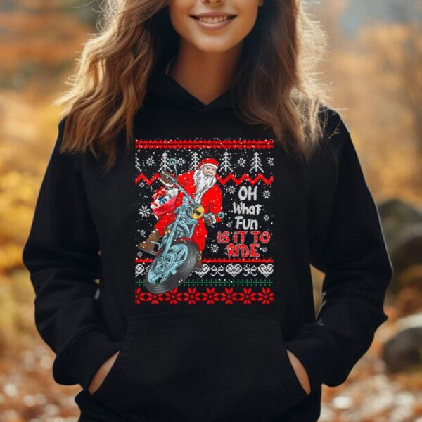 Biker Santa Christmas Ugly Christmas Unisex Hoodie