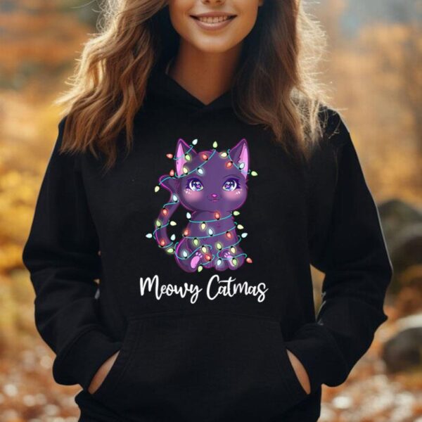 Black Cat-Shirt Christmas Tree Meowy Catmas Cat Lover Girls Unisex Hoodie