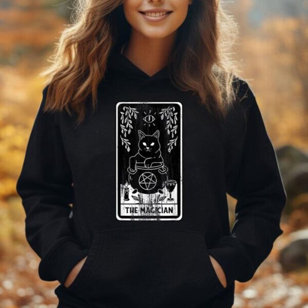 Black Cat Magician Tarot Card Unisex Hoodie