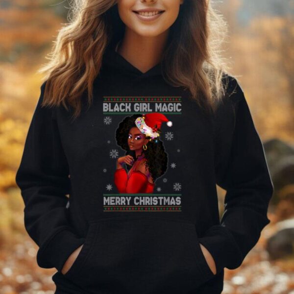 Black Girl Magic Funny Xmas African American Merry Christmas Unisex Hoodie