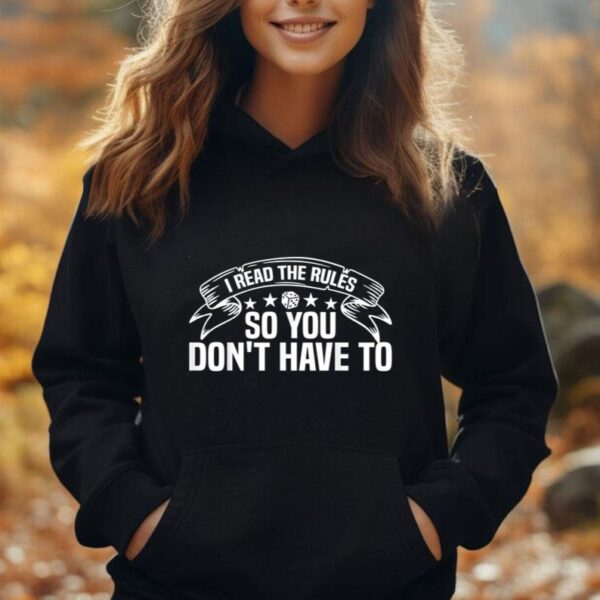 Board Games Funny I Read The Rules Game Night Unisex Hoodie