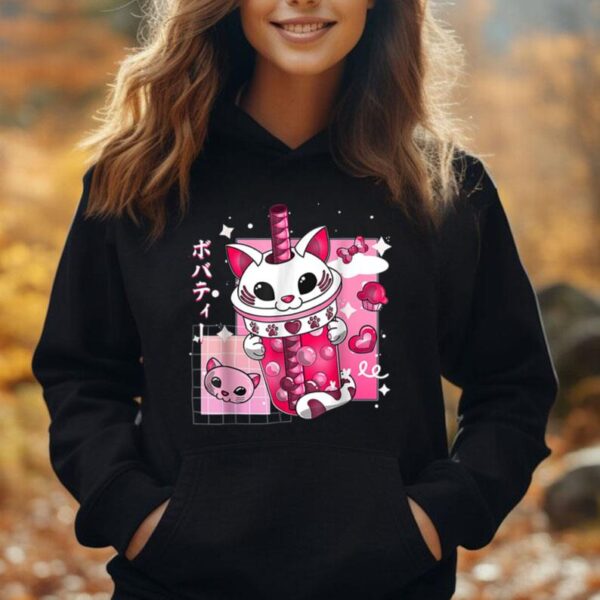 Boba Tea Cat Bubble Tea Kawaii Anime Japanese Girls Teenage Unisex Hoodie