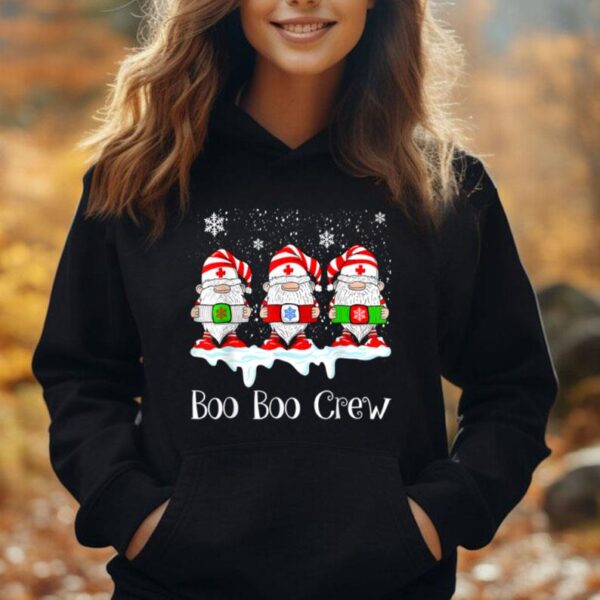 Boo Boo Crew Nurse Christmas Cute Garden Gnomes Nursing Xmas Unisex Hoodie