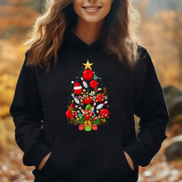 Bowling Christmas Tree Lights Funny Xmas Gifts For Men Women Unisex Hoodie