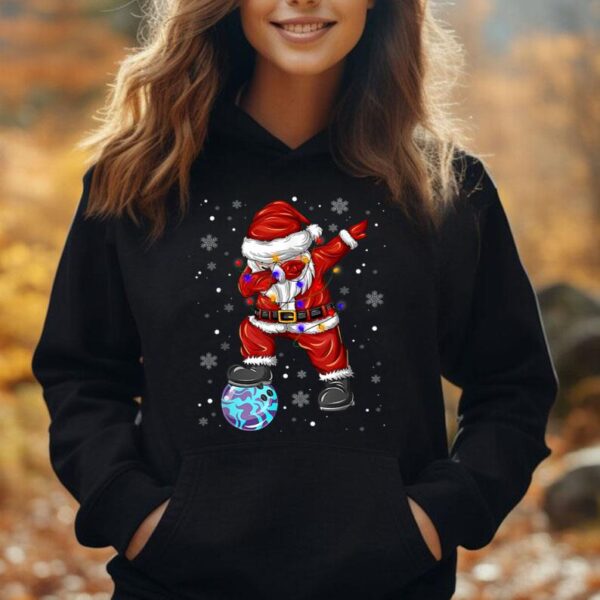 Bowling Dabbing Santa Claus Bowling Player Christmas Unisex Hoodie