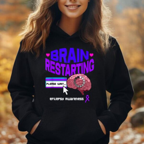 Brain restart - Purple ribbon for epilepsy awareness month Unisex Hoodie