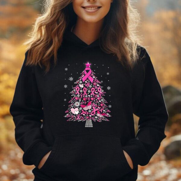 Breast Cancer Ornament Decoration Christmas Tree Snowflakes Unisex Hoodie