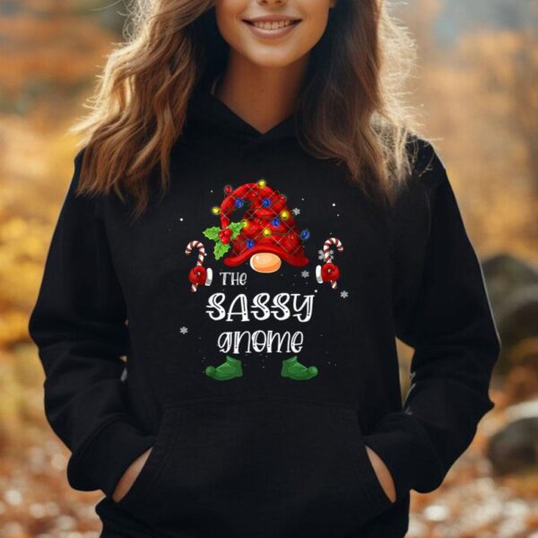 Buffalo Plaid Xmas Holiday The Sassy Gnome Family Christmas Unisex Hoodie