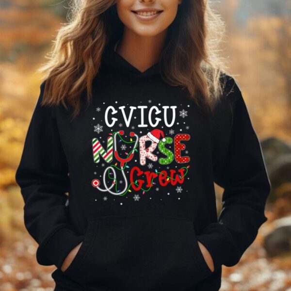 CVICU Christmas Nurse Crew Funny Nursing Christmas Pattern Unisex Hoodie