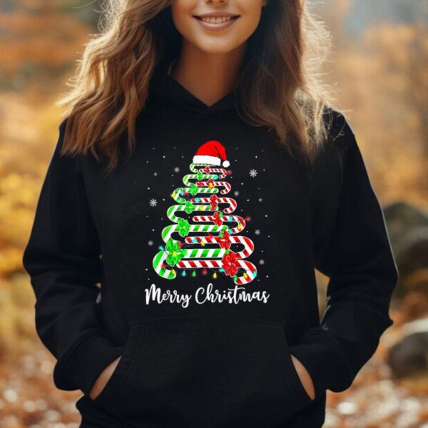 Candy Cane Santa Hat Funny Xmas Tree Merry Christmas Y'all Unisex Hoodie