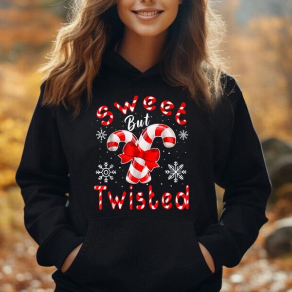 Candy Cane Sweet But Twisted Funny Merry Christmas Unisex Hoodie