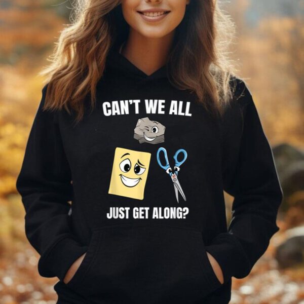 Can't We All Just Get Along u2013 Funny Rock Paper Scissors Game Unisex Hoodie