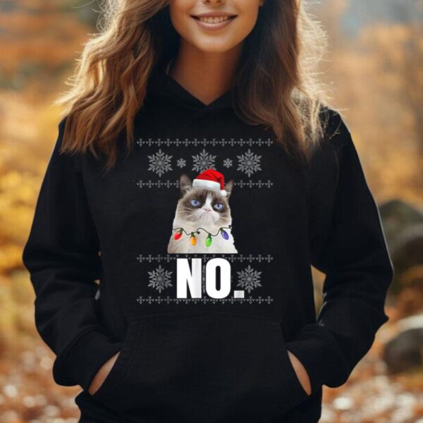 Cat No Grumpy Xmas Cats No Ugly Christmas Unisex Hoodie