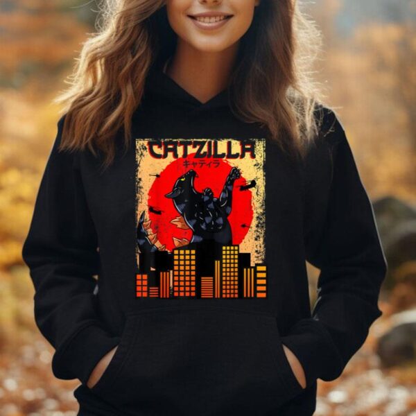 Catzilla Japanese Sunset Funny Japan Cat Unisex Hoodie