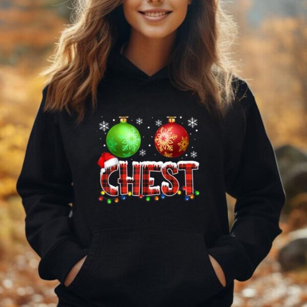 Chestnuts Funny Matching Couples Christmas Lights Nuts Chest Unisex Hoodie