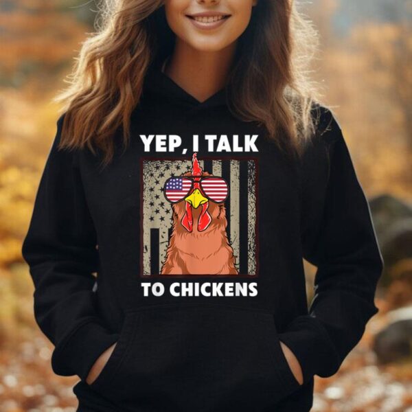 Chicken Funny I Talk to Chickens Farmer Chicken Lover Unisex Hoodie