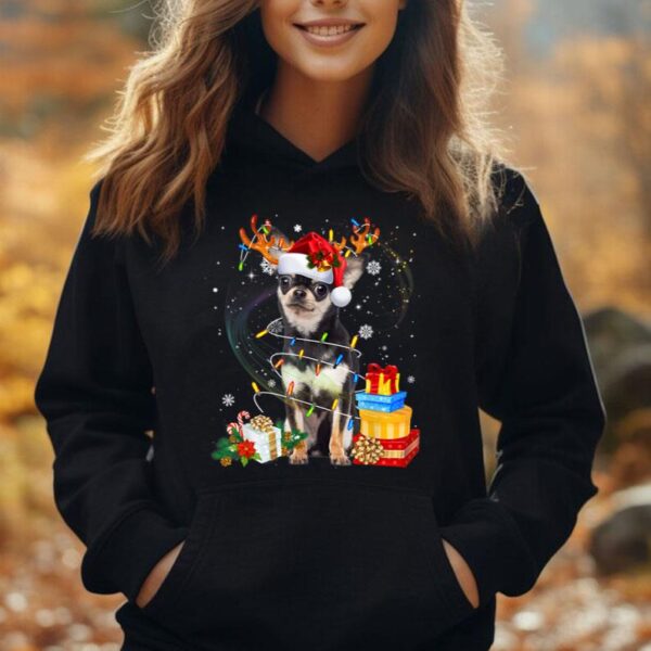 Chihuahua Christmas Tree Light Pajama Dog Xmas Unisex Hoodie