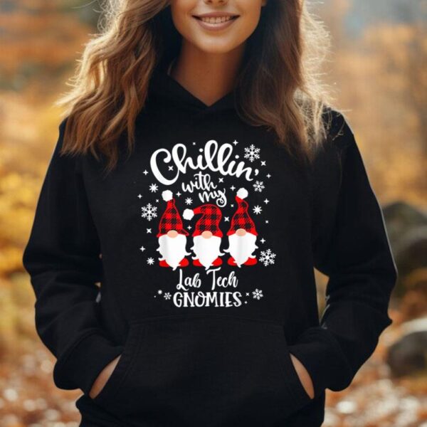 Chillin' With My Gnomies Flannel Lab Tech Christmas Unisex Hoodie