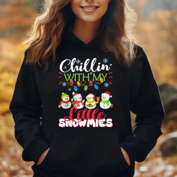 Chillin' With My Little Snowmies Teacher Christmas Men Women Unisex Hoodie