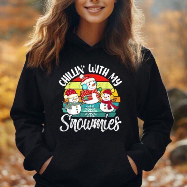 Chillin With My Snowmies Family Pajamas Christmas Snowman Unisex Hoodie