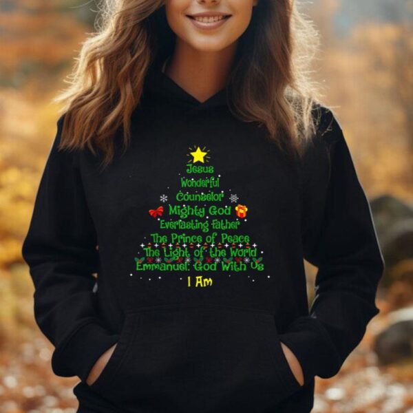 Christian Christmas Lover Bible Names of Jesus Tree Xmas Unisex Hoodie