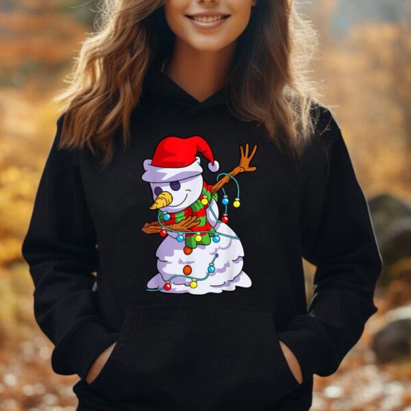 Christmas Dabbing Snowman Kids Girls Boys Matching Family Unisex Hoodie