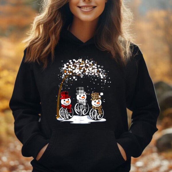 Christmas Faith Hope Love Snowman Funny Xmas For Christian Unisex Hoodie